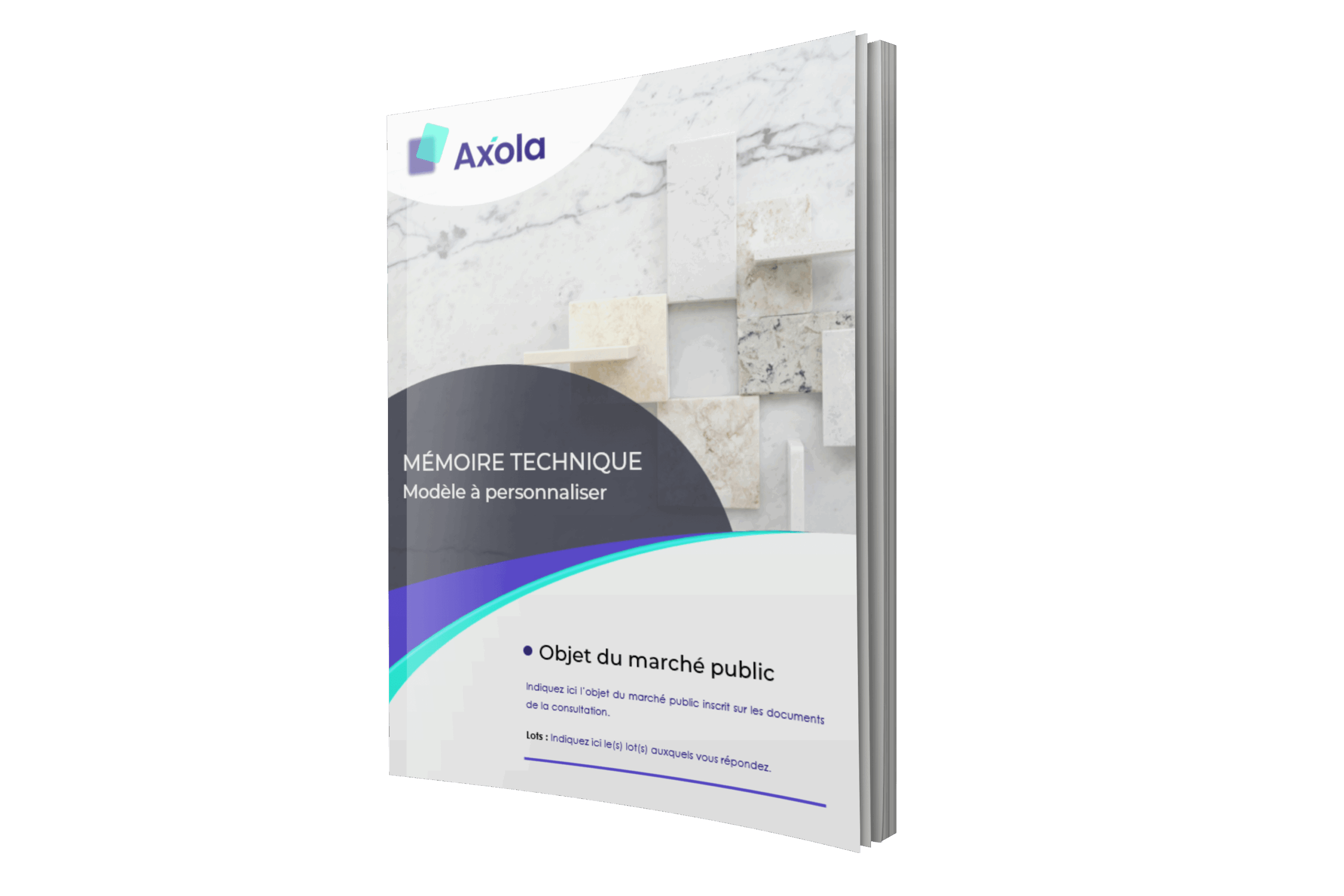 Couverture d’un modèle de mémoire technique pour un marché public en travaux de carrelage