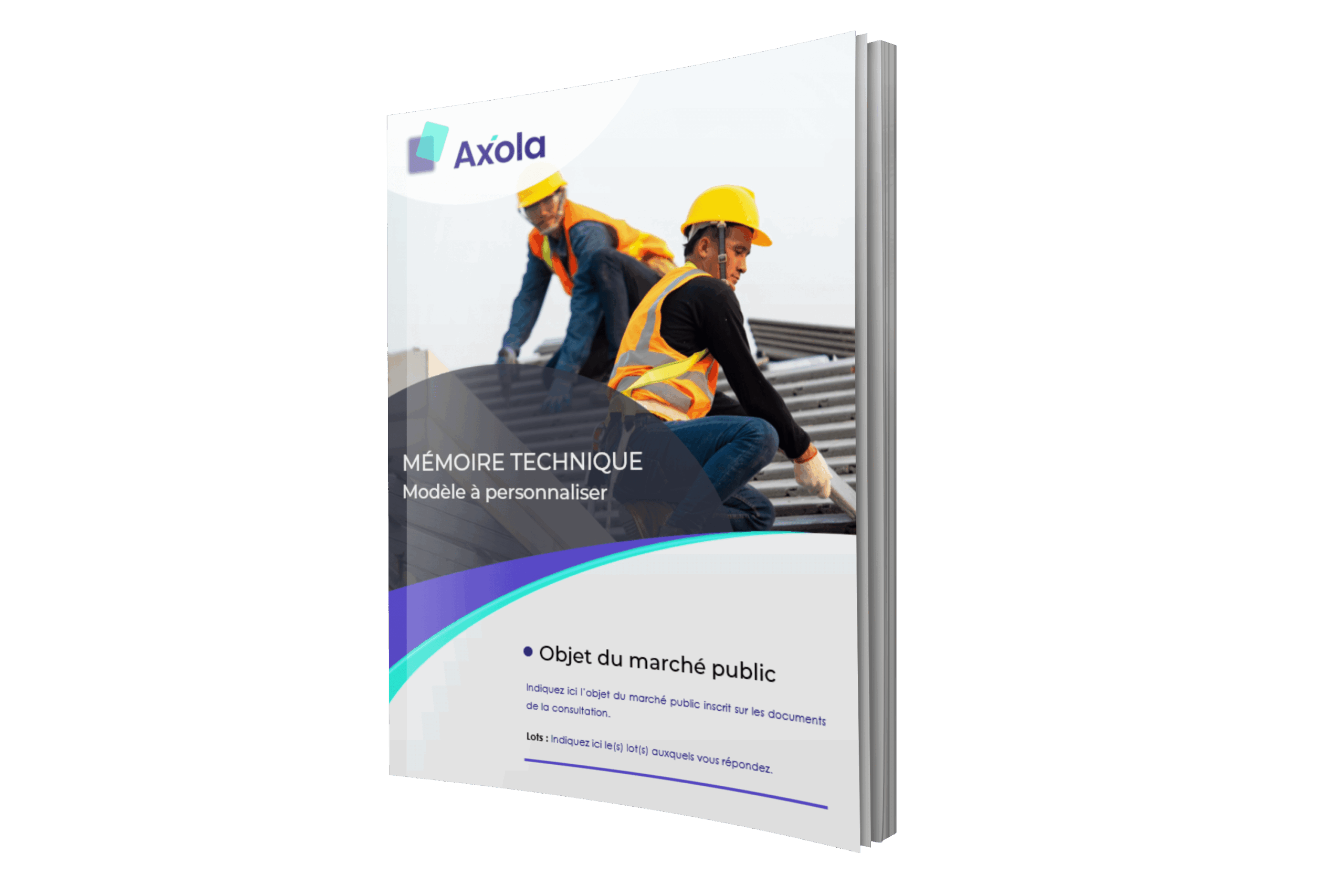 Couverture d’un modèle de mémoire technique pour un marché public en travaux de couverture