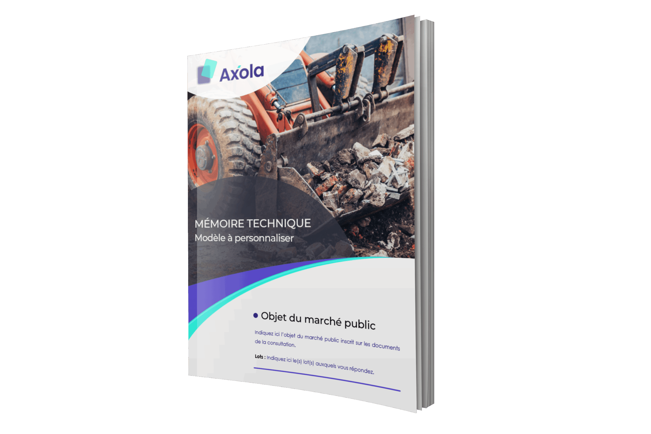 Couverture d’un modèle de mémoire technique pour un marché public en travaux de démolition