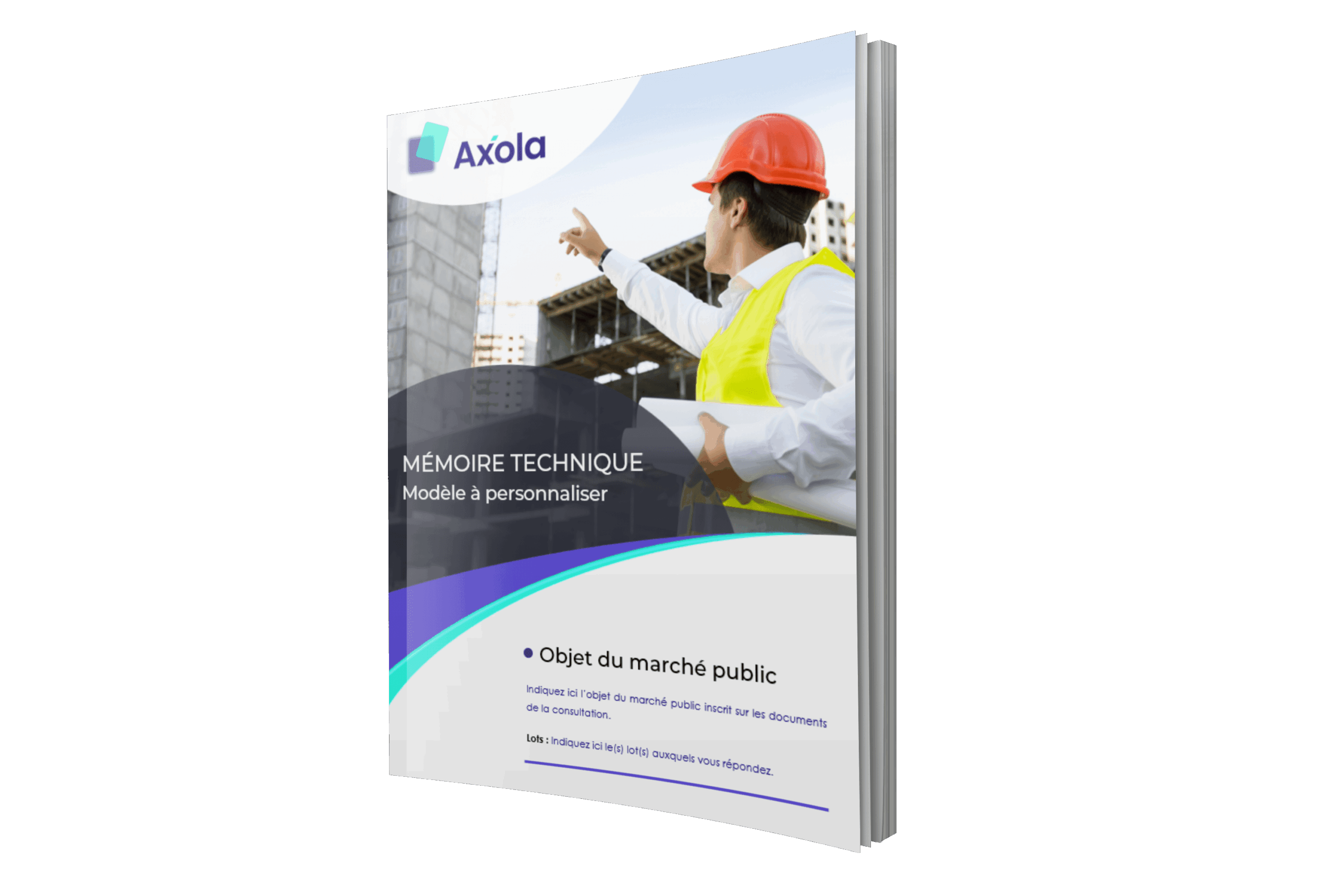 Couverture d’un modèle de mémoire technique pour un marché public en travaux de génie civil