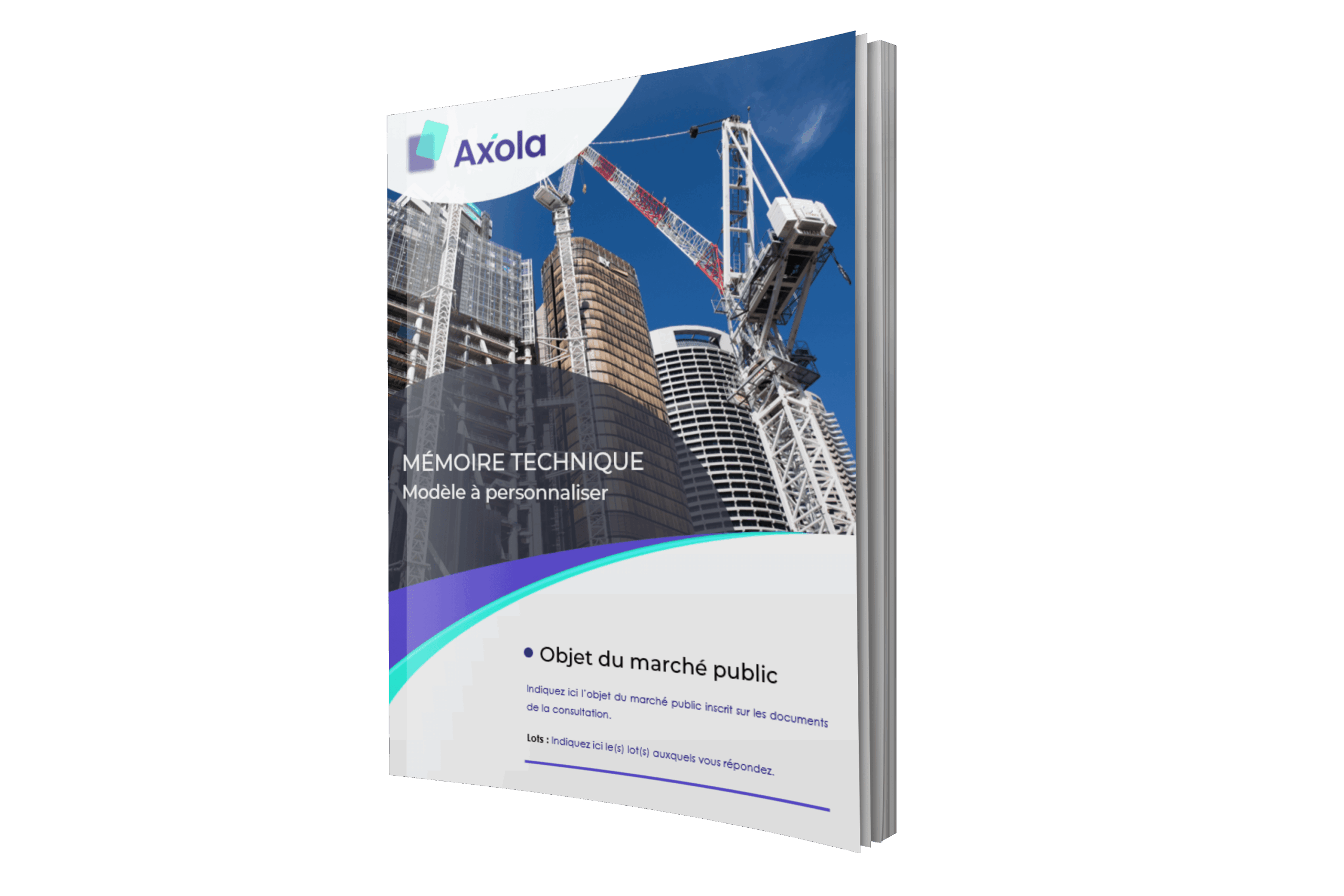 Couverture d’un modèle de mémoire technique pour un marché public en travaux de gros œuvre