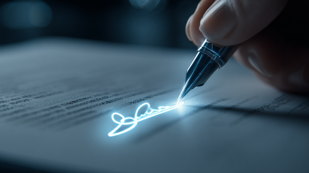 Image illustrant la signature électronique qualifiée pour les marchés publics en Belgique.
